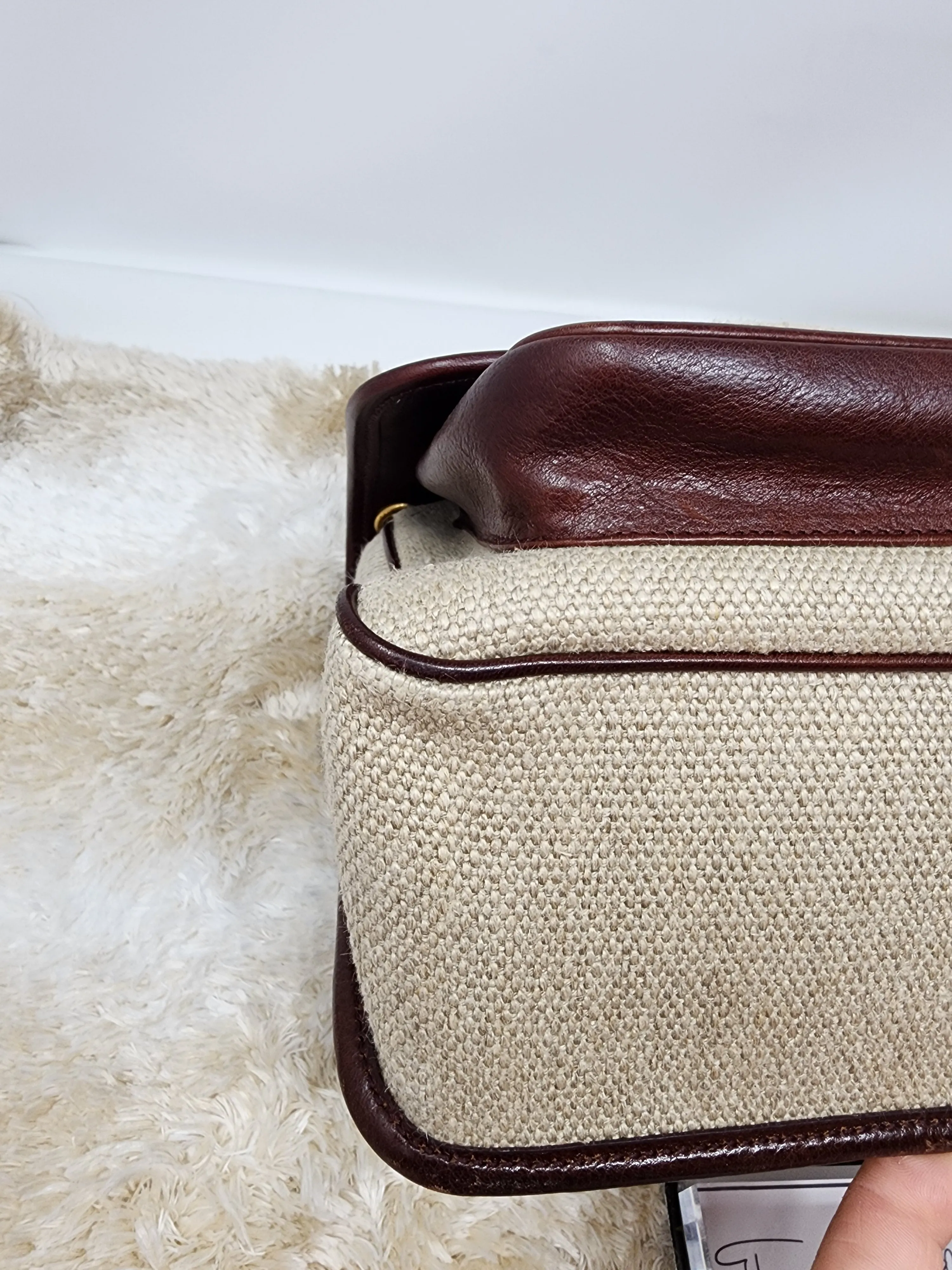 YSL NIKI CHAIN MEDIUM - LINEN AND LEATHER BAG
