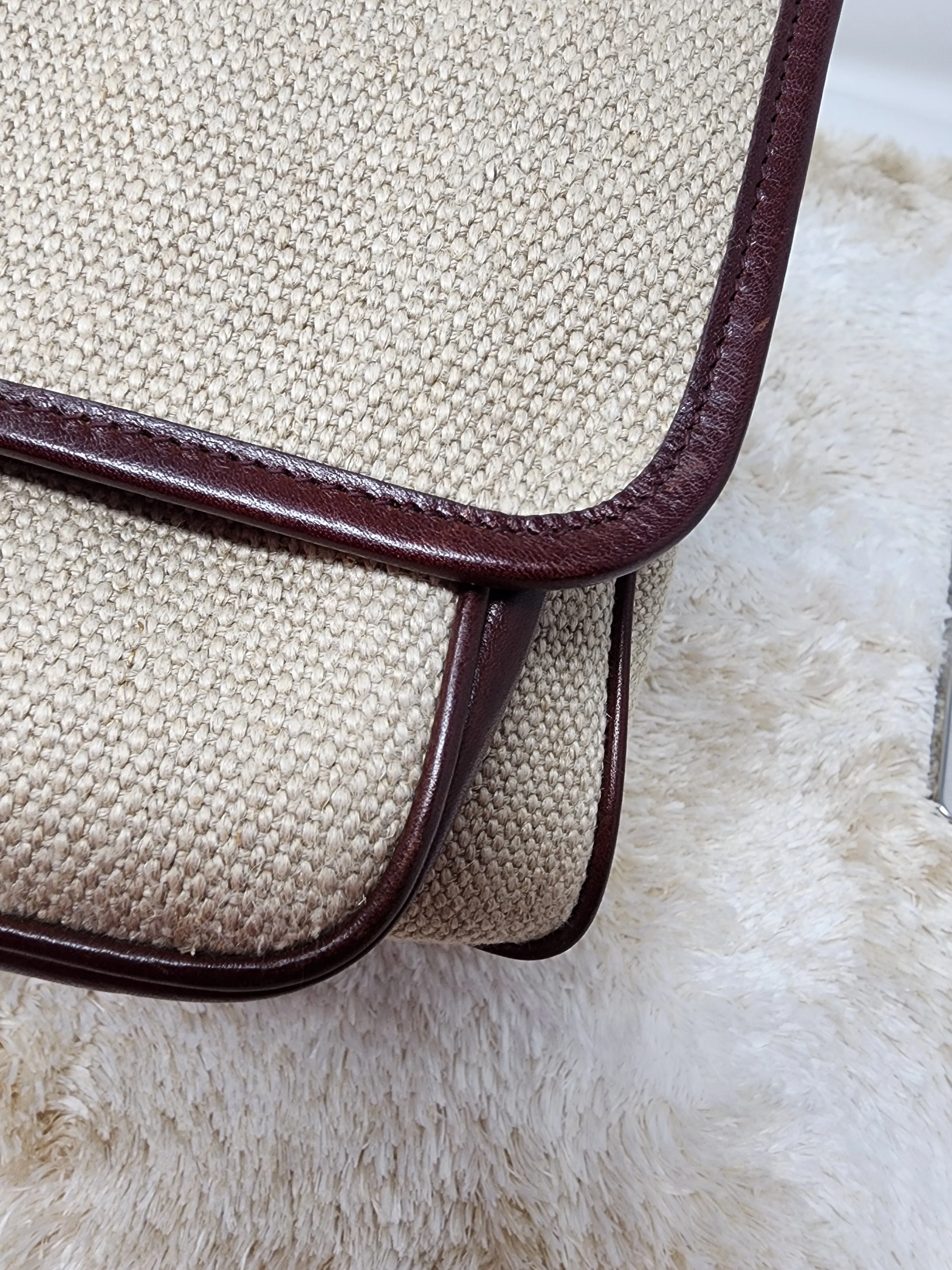YSL NIKI CHAIN MEDIUM - LINEN AND LEATHER BAG