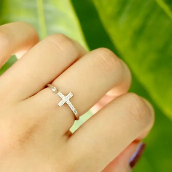 Zircon Open Cross Ring