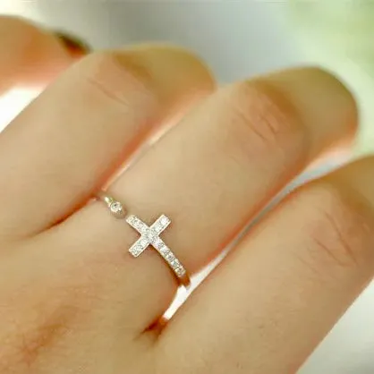Zircon Open Cross Ring