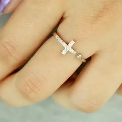 Zircon Open Cross Ring